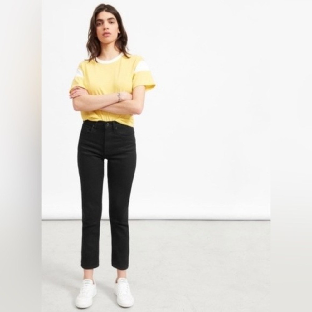 Everlane High Rise Slim Straight Jeans Size 24 Black